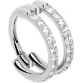 18G Double Row Micro Gem Implant Grade Titanium Hinged Double Hoop Nose Ring
