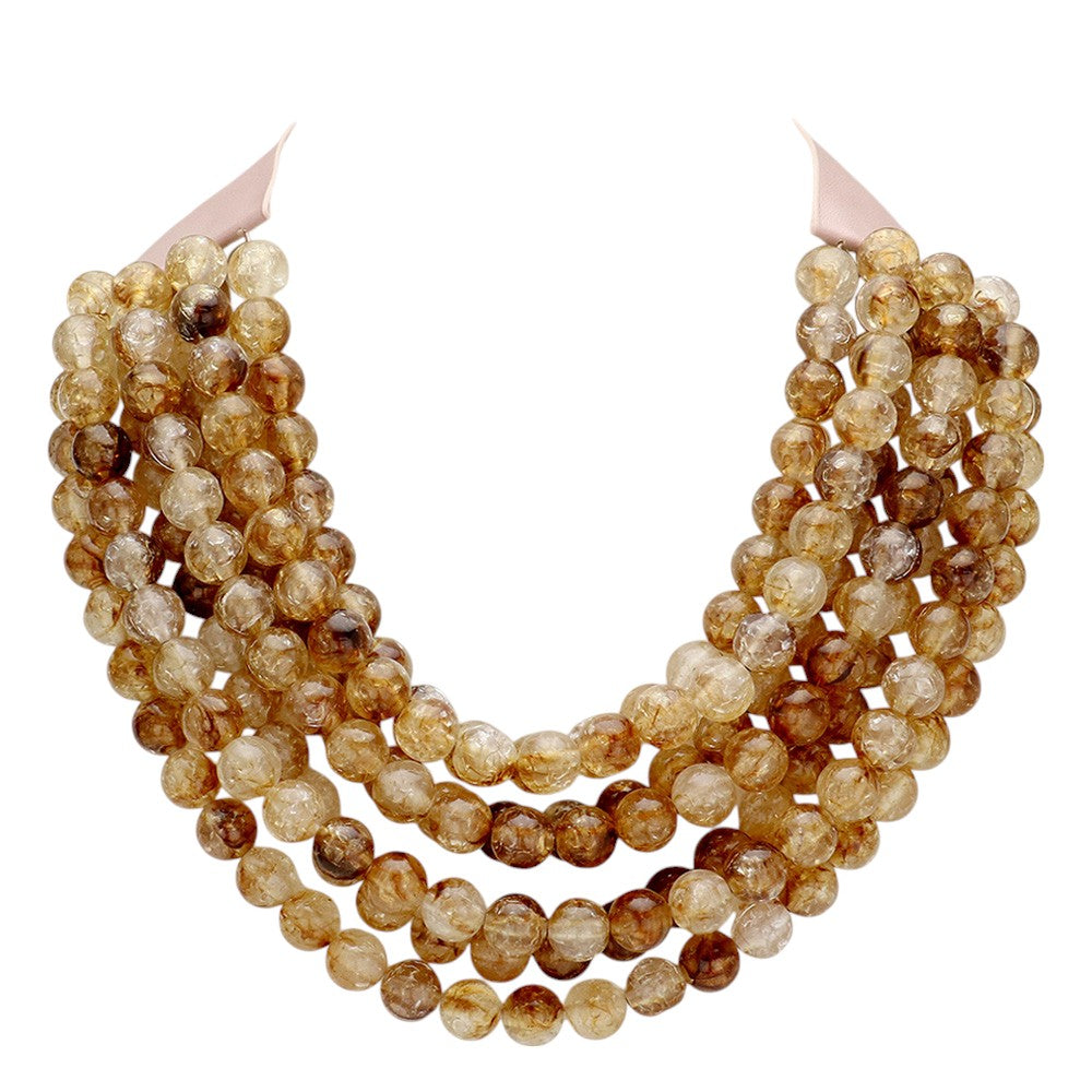 Chunky Multi-Strand Beaded Necklace with Magnetic Clasp