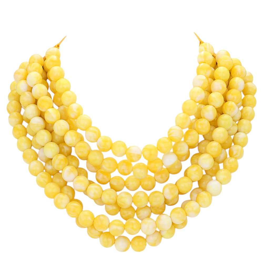 Chunky Multi-Strand Beaded Necklace with Magnetic Clasp