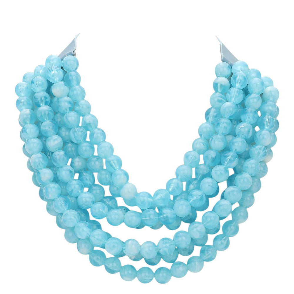 Chunky Multi-Strand Beaded Necklace with Magnetic Clasp
