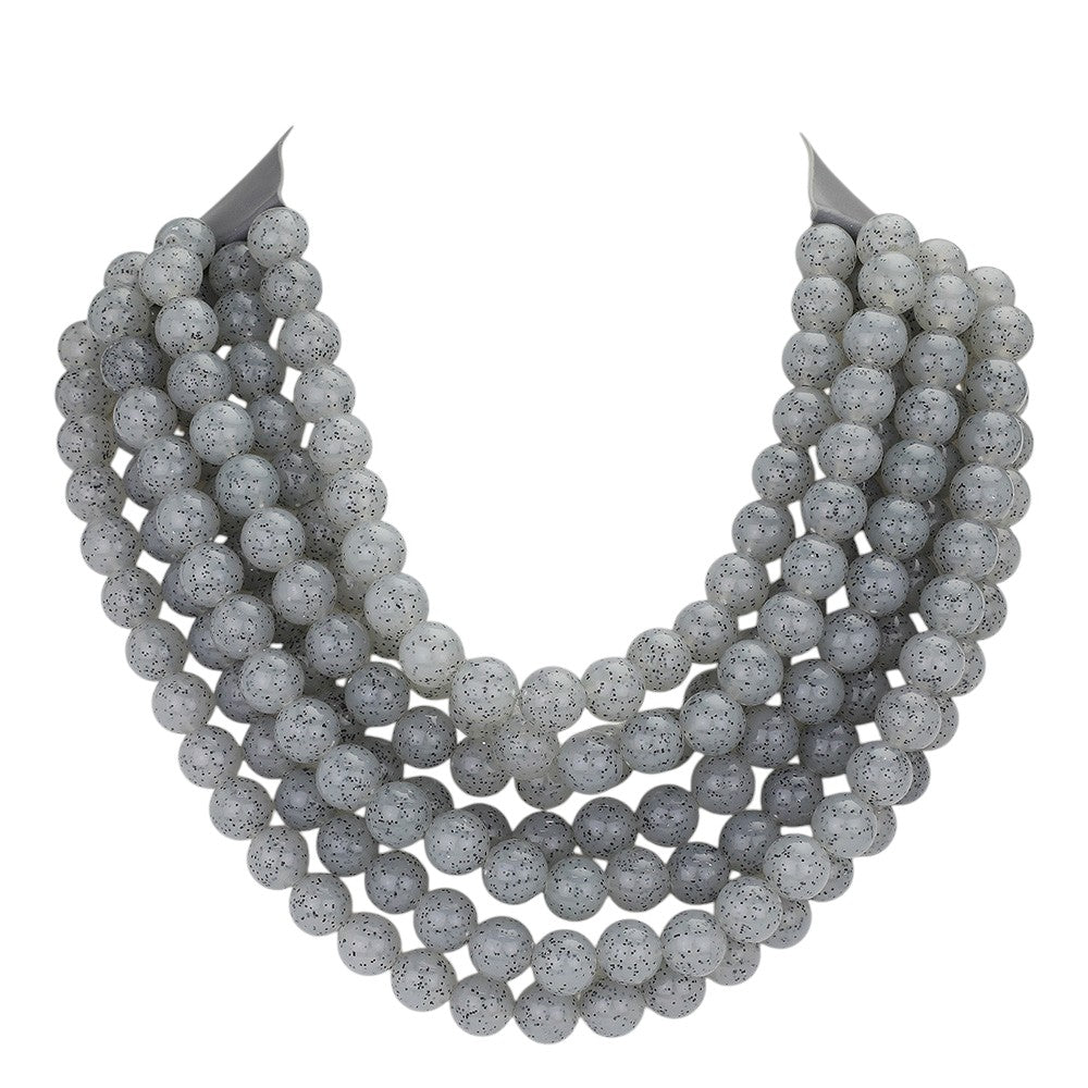 Chunky Multi-Strand Beaded Necklace with Magnetic Clasp