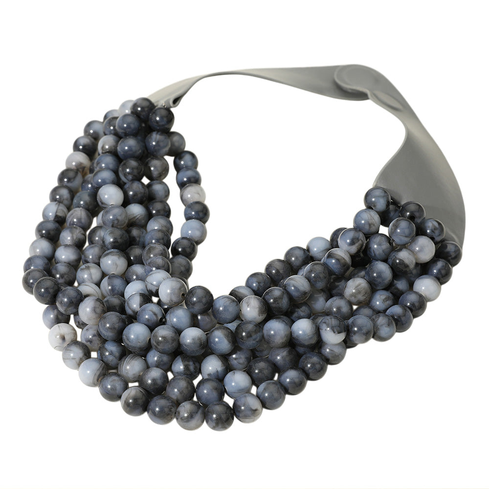 Chunky Multi-Strand Beaded Necklace with Magnetic Clasp
