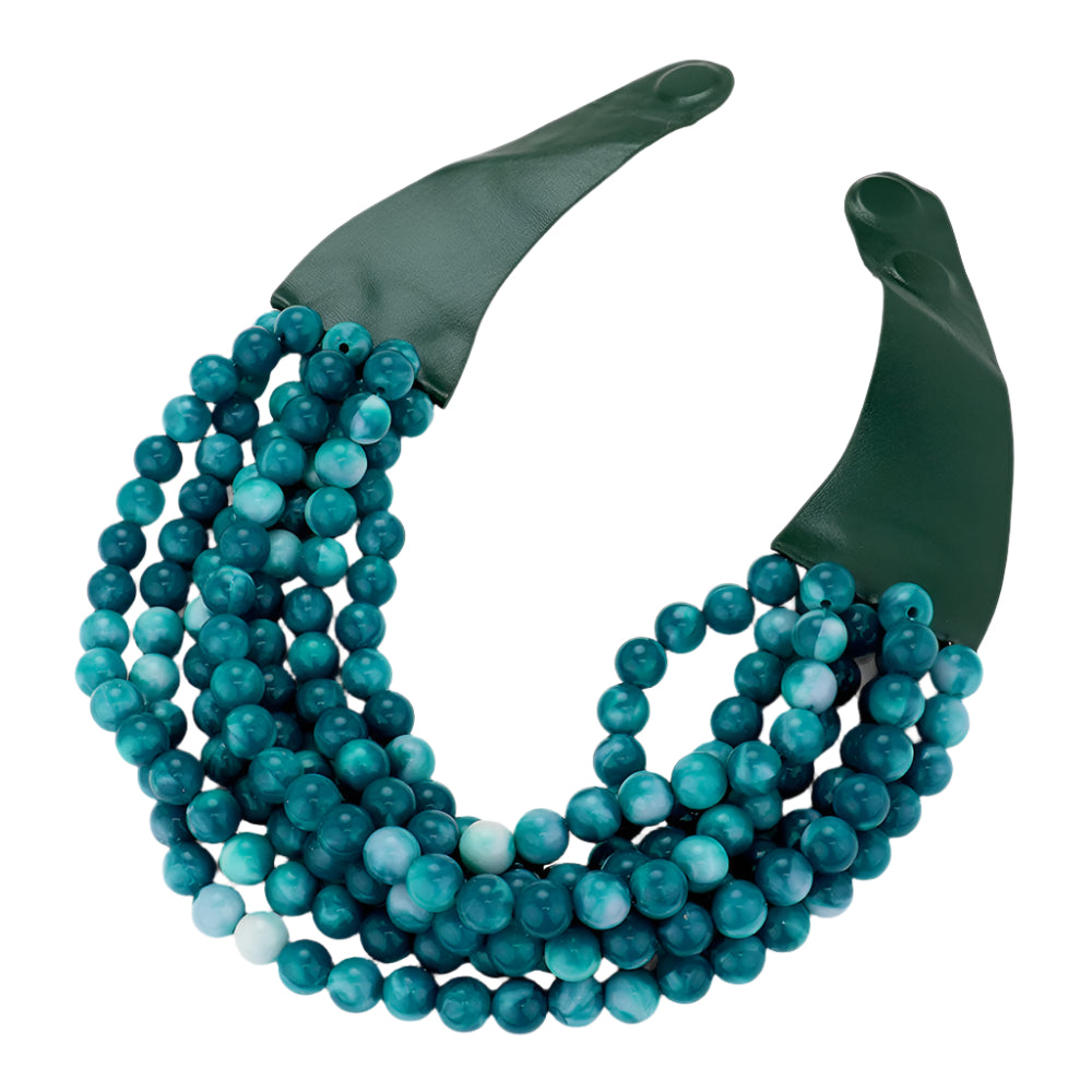 Chunky Multi-Strand Beaded Necklace with Magnetic Clasp