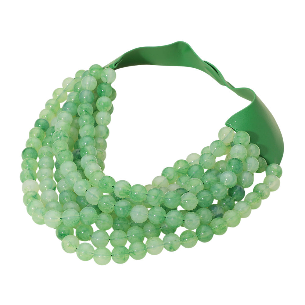 Chunky Multi-Strand Beaded Necklace with Magnetic Clasp