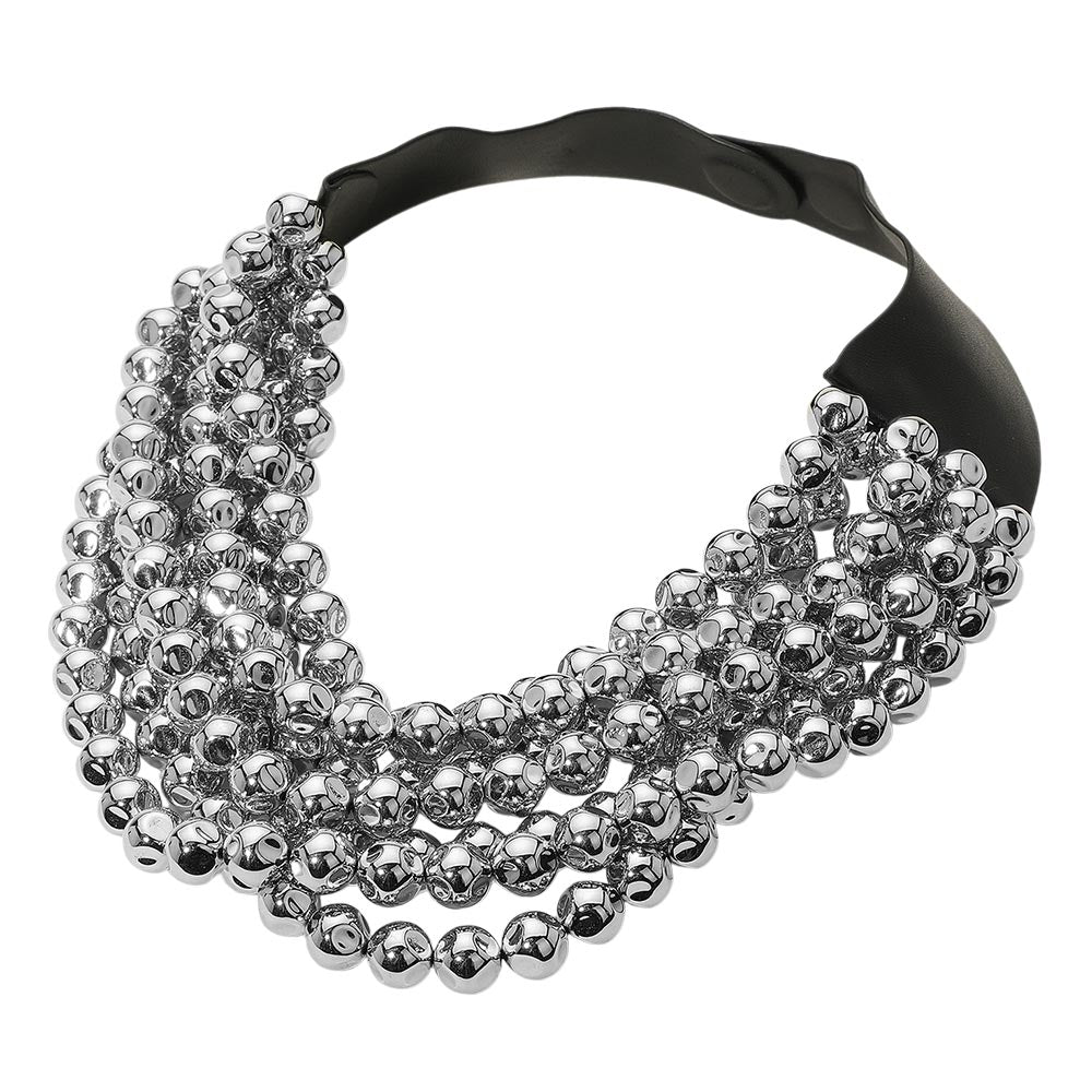 Chunky Multi-Strand Beaded Necklace with Magnetic Clasp