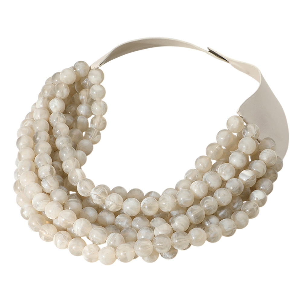 Chunky Multi-Strand Beaded Necklace with Magnetic Clasp