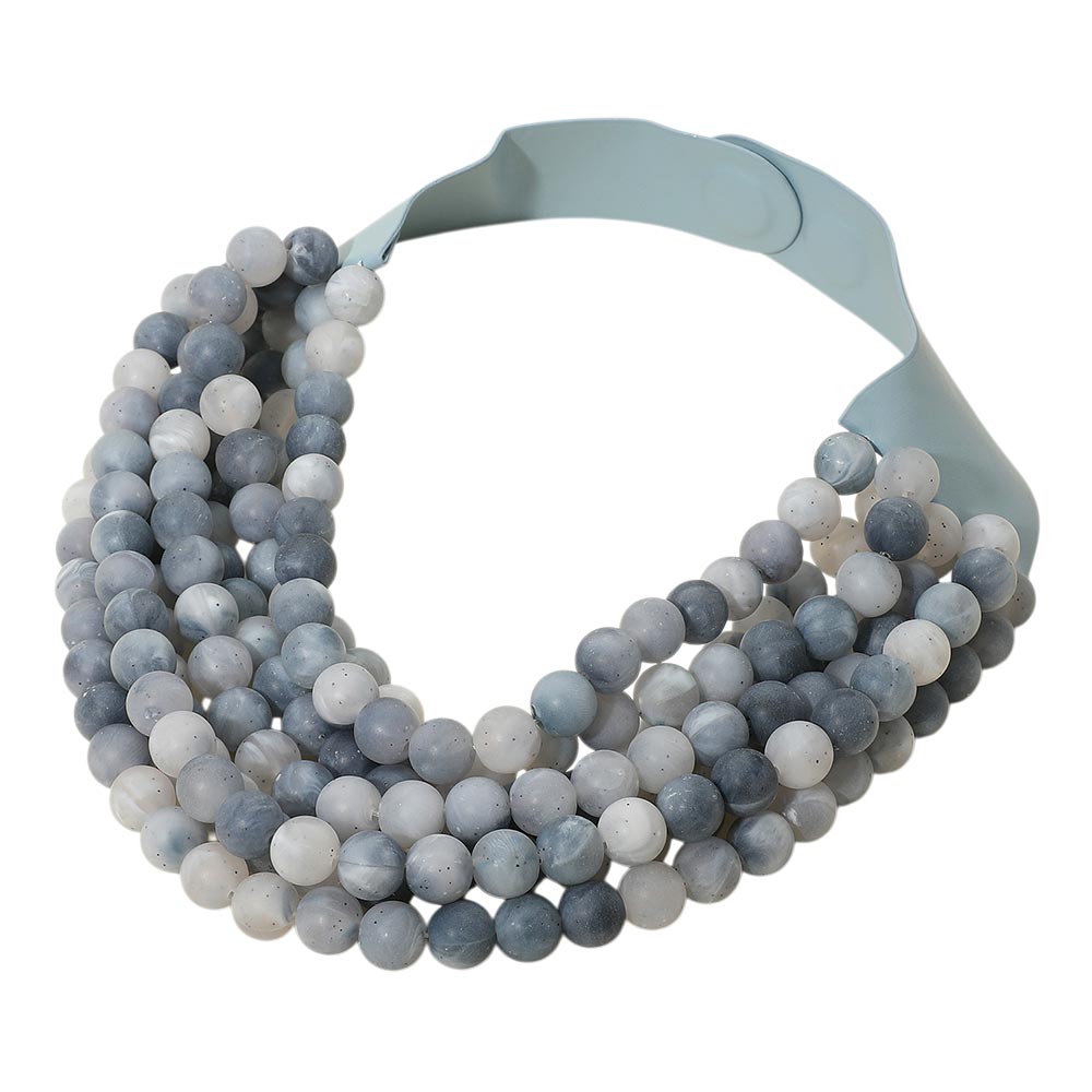 Chunky Multi-Strand Beaded Necklace with Magnetic Clasp