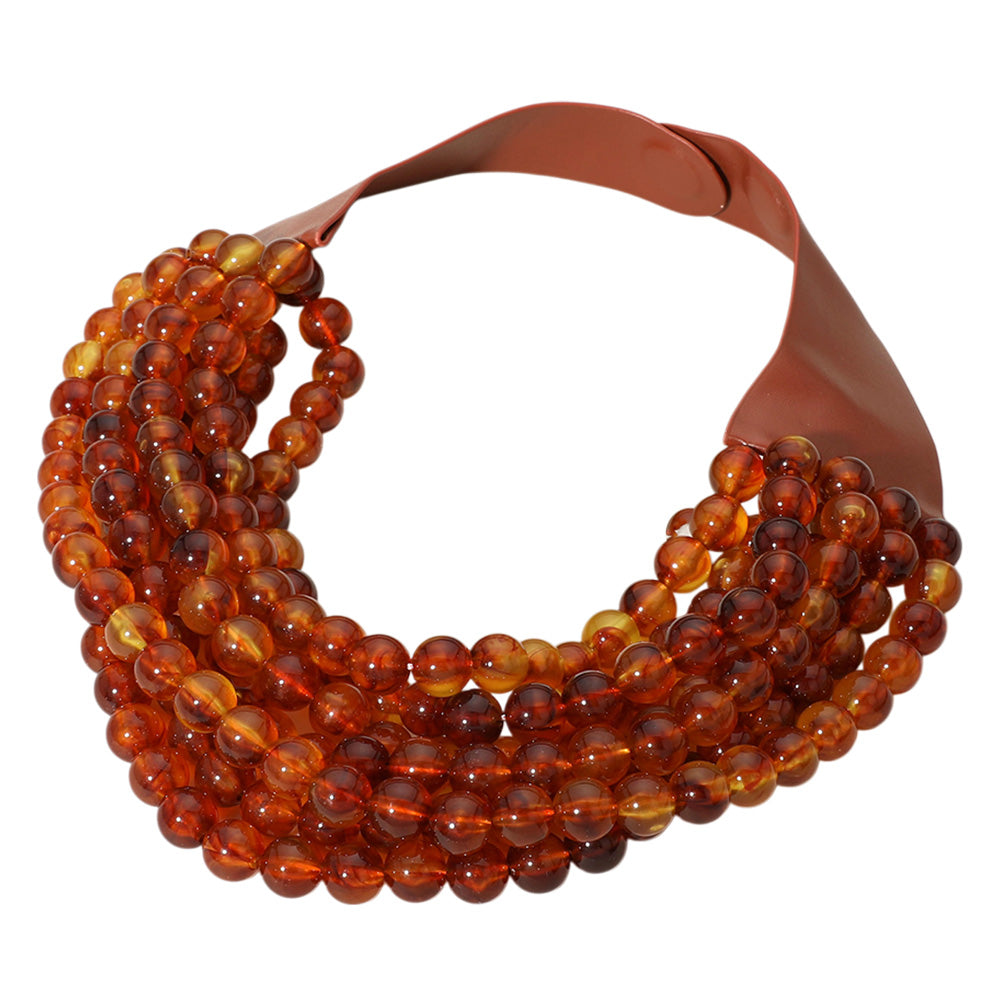 Chunky Multi-Strand Beaded Necklace with Magnetic Clasp