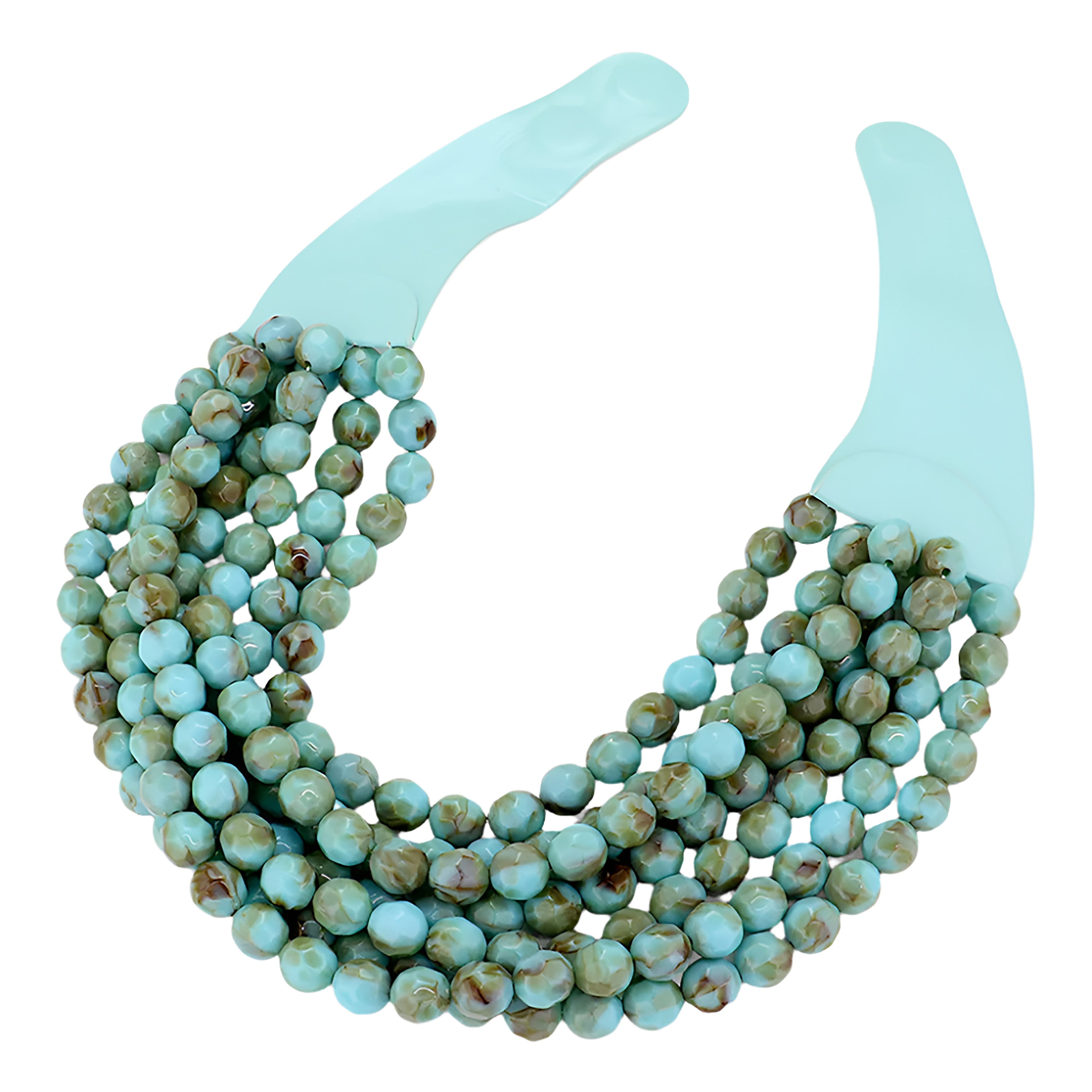 Chunky Multi-Strand Beaded Necklace with Magnetic Clasp