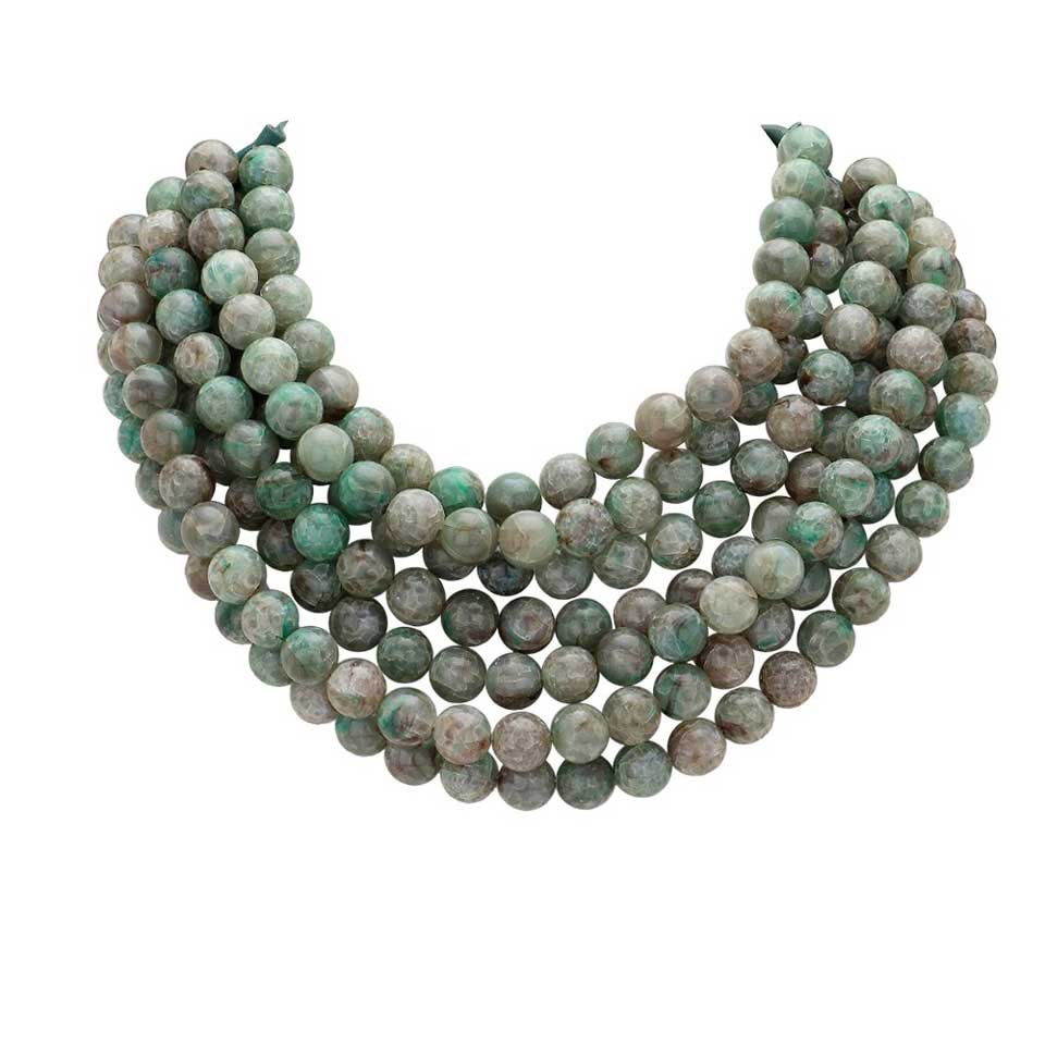 Chunky Multi-Strand Beaded Necklace with Magnetic Clasp